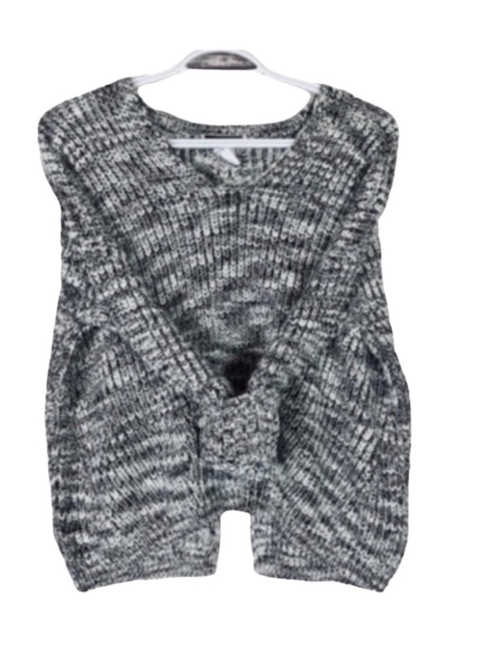 Open back knit sweater